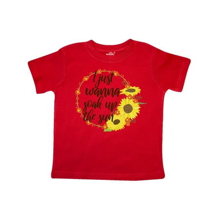 

Inktastic Sunflower I Just Wanna Soak up the Sun Gift Toddler Boy or Toddler Girl T-Shirt