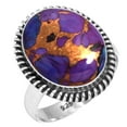 thumbnail image 1 of 925 Sterling Silver Ring For Women - Girls Copper Purple Turquoise Gemstone Silver Ring Size 12.5 Handmade Silver Ring Size 12.5 Halloween Gift For Women 925 Silver Gemstone Jewelry, 1 of 6