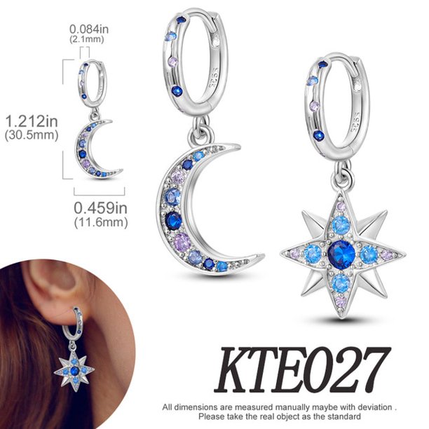 Pendiente de Mickey Mouse de Disney, pendiente de corazón de plata 925, pendientes de tuerca de entrenador de calabaza, pendientes de mariposa de estrella de plata para mujer, joyería Dengxun unisex