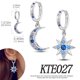 thumbnail image 1 of Pendiente de Mickey Mouse de Disney, pendiente de corazón de plata 925, pendientes de tuerca de entrenador de calabaza, pendientes de mariposa de estrella de plata para mujer, joyería Dengxun unisex, 1 of 2