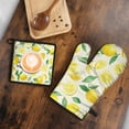 thumbnail image 5 of Lemon Kitchen Oven Mitt and Pot Holder Sets 2 Pcs for Baking, Cooking and Grilling, Heat Resistant Up To 392 °F, 5 of 7