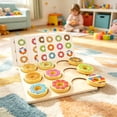 thumbnail image 4 of Wooden Donut Color Matching Puzzle Toy, Preschool Educational Shape Sorting Game, Montessori Learning Toy for Toddlers to Practice Color Recognition & Fine Motor Skills, 4 of 6