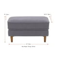 thumbnail image 2 of CorLiving Mulberry Versatile Mid-Century Modern Upholstered and Padded Ottoman with Wood Legs, 2 of 8
