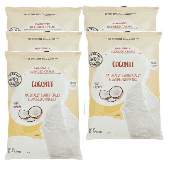 Big Train 3.5 lb. Dragonfly Coconut Blended Creme Frappe Mix  5 Packs
