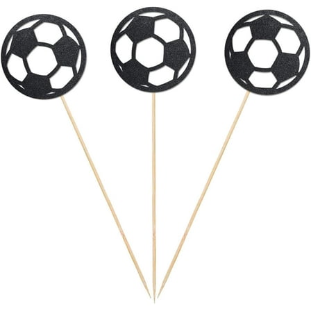 Soccer Ball Centerpiece Sticks, 12-Pack Table Topper Double-Sided Sports Birthday Baby Shower Party Decorations