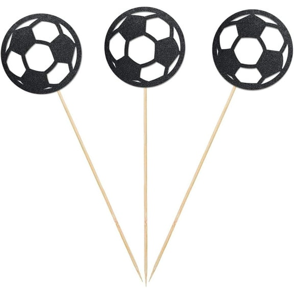 Soccer Ball Centerpiece Sticks, 12-Pack Table Topper Double-Sided Sports Birthday Baby Shower Party Decorations