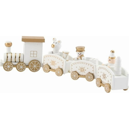 UEETEK White Plastic Train Shaped Cake Decoration Durable Cartoon Ornament for Party Decor 1pc