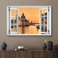 thumbnail image 2 of wall26 Canvas Print Wall Art Window View Venice Italy Italian Boat Dock Sunset Wilderness Nature Photography Realism Scenic Landscape Colorful Multicolor for Living Room, Bedroom, Office - 24"x3, 2 of 5