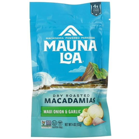 Mauna Loa, Dry Roasted Macadamias, Maui Onion & Garlic, 4 oz (113 g) Pack of 2