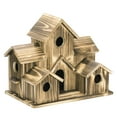 thumbnail image 2 of Wooden Bird House 6 Hole Handmade Natural Bird House for Outside, 2 of 8