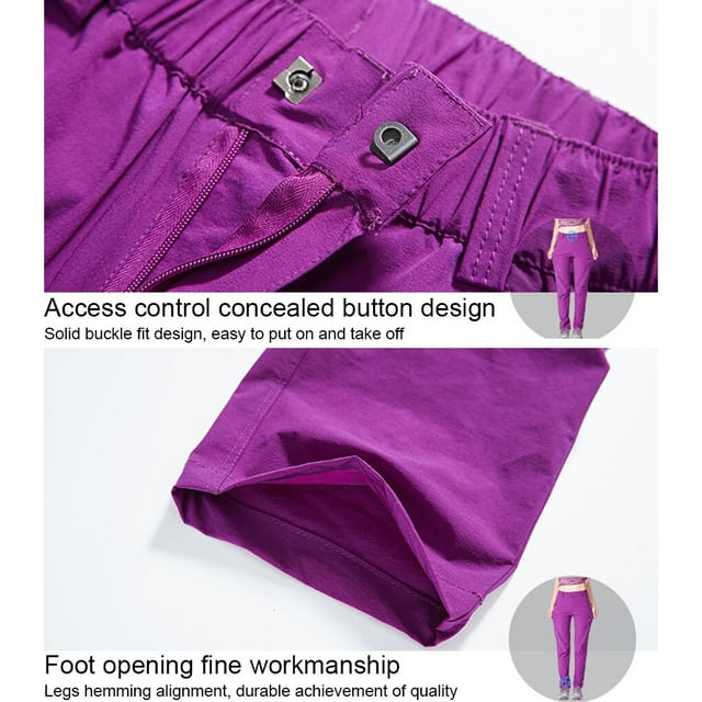 Pantalon de Randonnée pour Femmes Séchage Rapide Camping Séchage Plein Air Camping Randonnée Pantalon Mince Imperméable Élastique Anti-Rayures Bas pour Course Violet TG