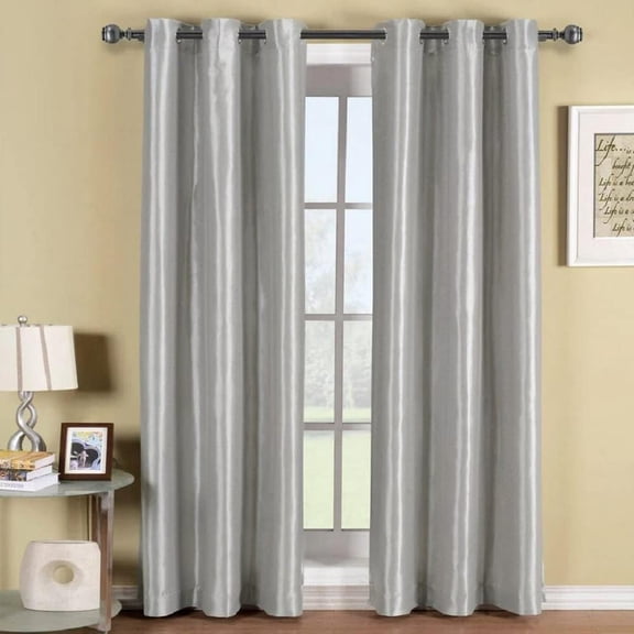 Sheetsnthings Blackout Curtain 42 x 96 Inch, Silver Single Panel/Thermal Insulated Room Darkening Bedroom Curtain