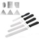 thumbnail image 1 of Juego de paletas de 4 ángulos, cuchillo de pastel de cepillos de acero inoxidable, paletas angulares de glaseado, 6 unidades de espátulas de hielo más suaves compatibles con tartas decoradas, Prec Afortunado Sencillez, 1 of 5