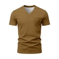 thumbnail image 3 of LIIPEE Mens T-Shirts Father'S Day Gifts Summer Casual Solid Color V-Neck Set-In Short Sleeve Pullover Male Regular Comfortable Breathable Soft Daily Fashion Versatile Tee Tops With A Pocket,XXXXXXL, 3 of 9