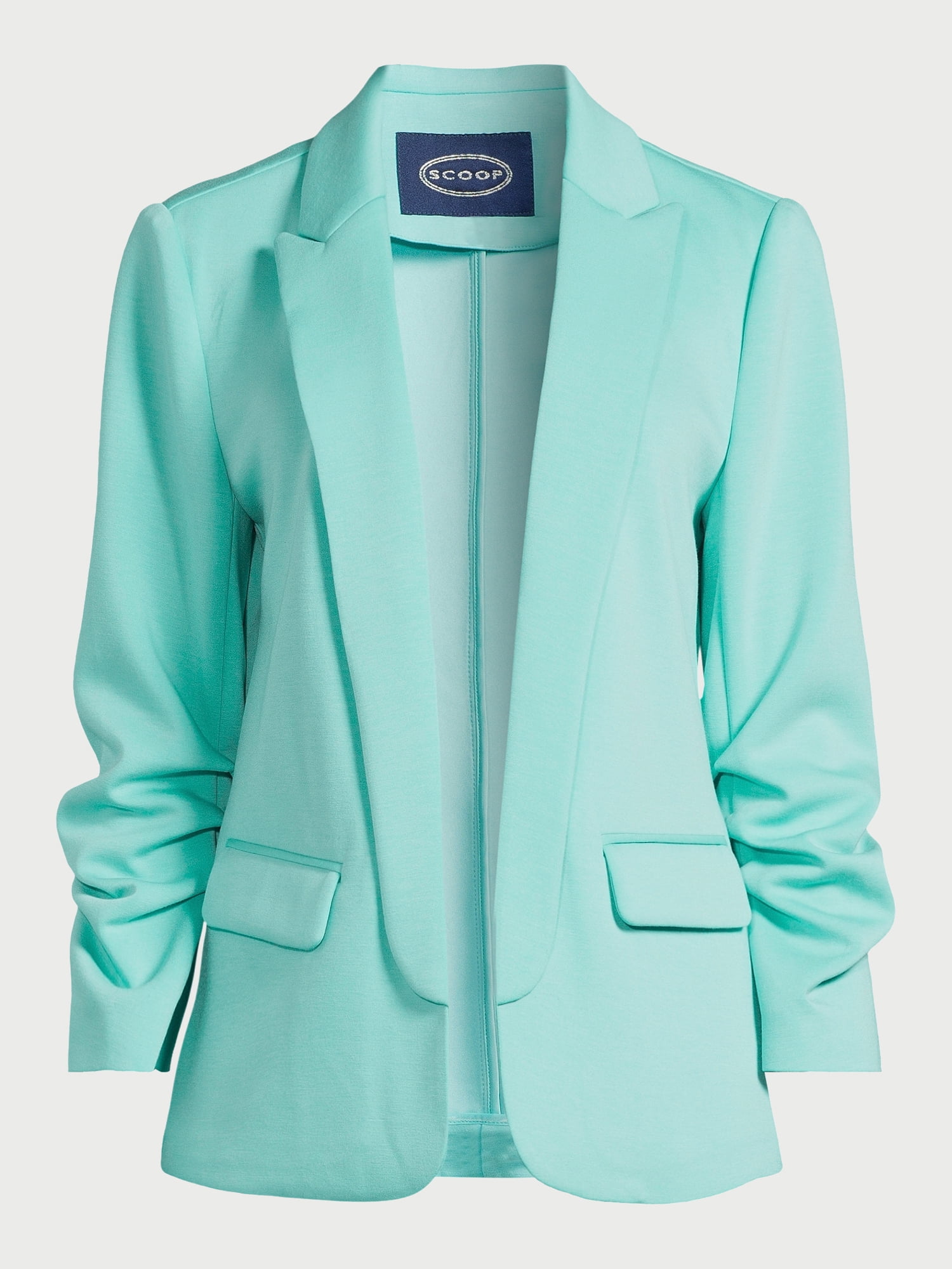 Scoop Women's and Women’s Plus Relaxed Ultimate ScubaKnit Blazer with Scrunch Sleeves, Sizes XS-4X