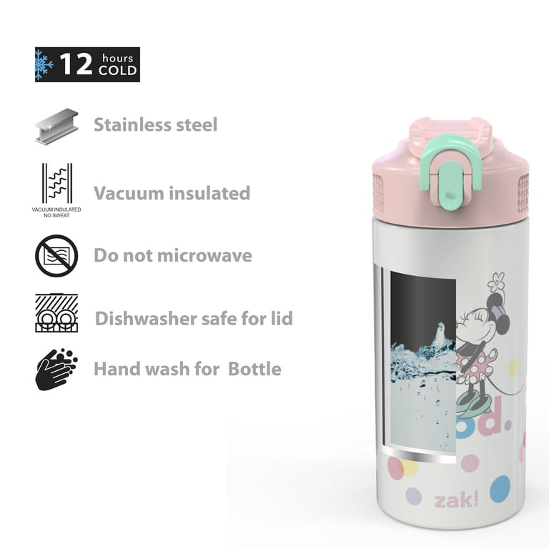 Zak Designs 14oz Stainless Steel Kids' Water Bottle with