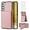Rose gold, variant on Phone Case for Samsung Galaxy S21 5G 6.2 inch Wallet Cover with Tempered Glass Screen Protector and RFID Slim Credit Card Holder Slot Stand Cell Accessories S 21 21S G5 Women Girls Men Black