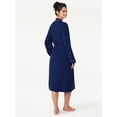 thumbnail image 3 of Joyspun Women's Cotton-Blend Wrap Robe with Long Sleeves, Sizes S-3X, 3 of 5