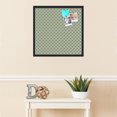 thumbnail image 3 of PinPix 24x24 Custom Cork Bulletin Board  Poster Board Has a Fabric Style Canvas Finish, Framed in Retro Jade Quatrefoil Lattice Design, by ArtToFrames (PinPix-229), 3 of 5
