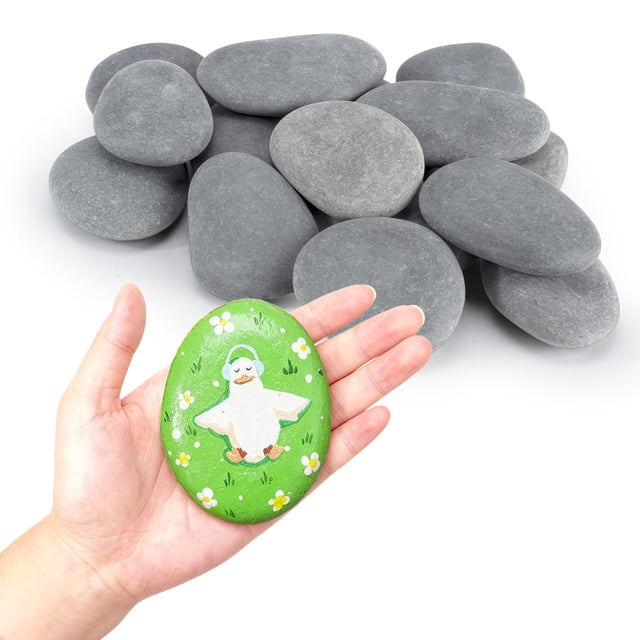Piedras para Pintar Simetufy 15 Piezas Piedras Naturales de Río 8-10 cm