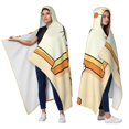 thumbnail image 2 of Cute Back View Cat Wearable Blanket Hoodies for Women Men Adults Cat Lovers Cozy Warm Fall Leaves Orange Tabby Cats Hooded Blankets for Couch Bed Decor 60x80 Inch, 2 of 5