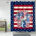 thumbnail image 2 of Watercolor Flowers 4th July Shower Curtain, American Flag Stars Shower Curtain Set with Hooks, Spring Summer Waterproof Fabric Shower Curtains for Bathroom Decor, 72x84 Inch Bath Curtain, 2 of 6