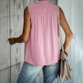 thumbnail image 4 of Tops for Women Casual Turtleneck Solid Color Sleeveless Vest Beach Blouse Tops Women's Summer Clothes, 4 of 7