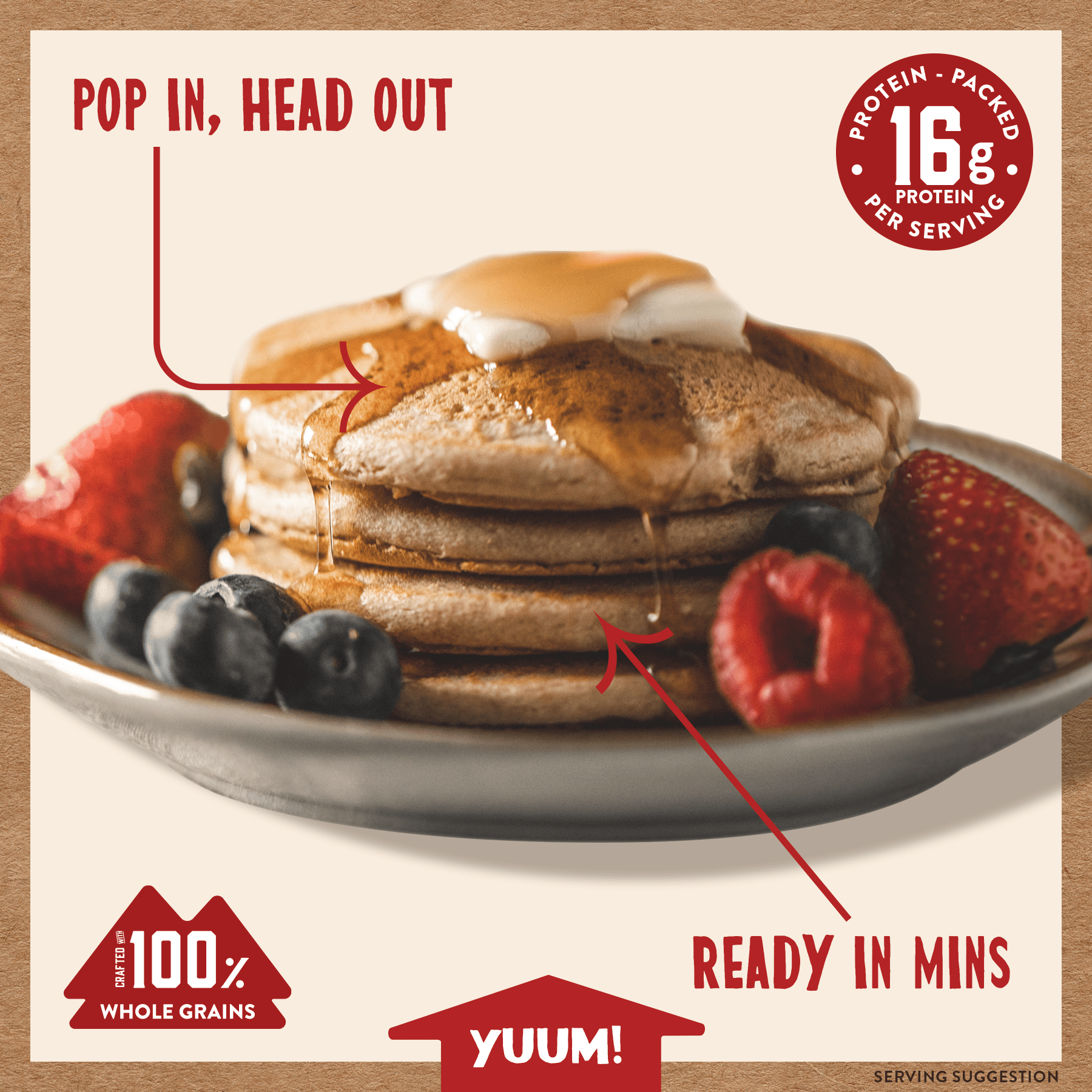 Kodiak Protein-Packed Buttermilk Power Flapjacks, 15.38 oz, 12 Count (Frozen)
