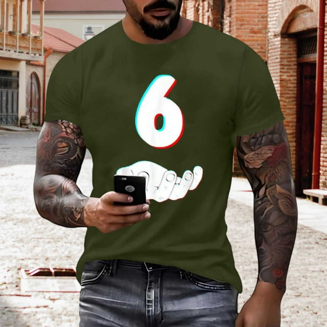 Tops para hombre, blusas y camisas de manga corta con cuello redondo para hombre, jersey informal con cuello redondo estampado para hombre, pantalones cortos deportivos para fitness, blusa de poliéste