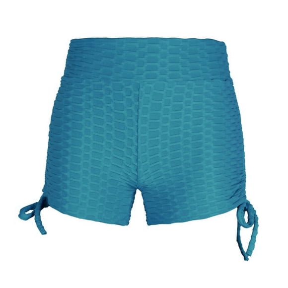 S SERENABLE Shorts de Yoga pour Femmes - Shorts de Course Extensibles Froncés Vert Foncé L