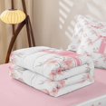 thumbnail image 6 of Manfei Sweet Floral Zipper Full Size Comforter Sets with Fitted Sheet and 2 Pillowcases,Cartoon Initial L Zipper Bedding Set,Pink,Pink Reversible4pcs, 6 of 8