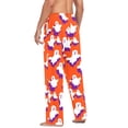 thumbnail image 3 of FORMRS Mens Pajama Pants with Pockets Cotton Sleepwear Lounge Bottoms Sizes S-2XL, Orange Cartoon Ghost Pattern, 3 of 7