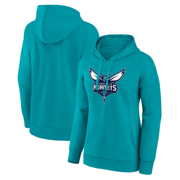 Women's Teal Charlotte Hornets Team Primary Logo Pullover Hoodie