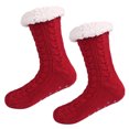 thumbnail image 3 of Women's Winter Warm Sherpa Fleece Lined Slipper Socks with Grippers Fuzzy Cozy Non Slip Super Soft Thick Thermal Sock, 3 of 3