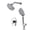 Chrome, variant on Sumerain Wall Mounted Rainfall Shower System, Chrome Shower Faucet Set with Handheld Filtered Shower Head, Valve Included