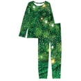 thumbnail image 4 of Suhoaziia Pajama Sets for Women Soft Elastic Sleepwear Pj Set 2 PCS Tredny Sleepwear Casual Pjs,Fashion Size XL Lightweight Christmas Leaves Long Sleeve Clothing 2 Pack Matching, 4 of 5