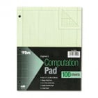 TOPS Engineering Computation Pad, 8 1/2 x 11, Green, 100