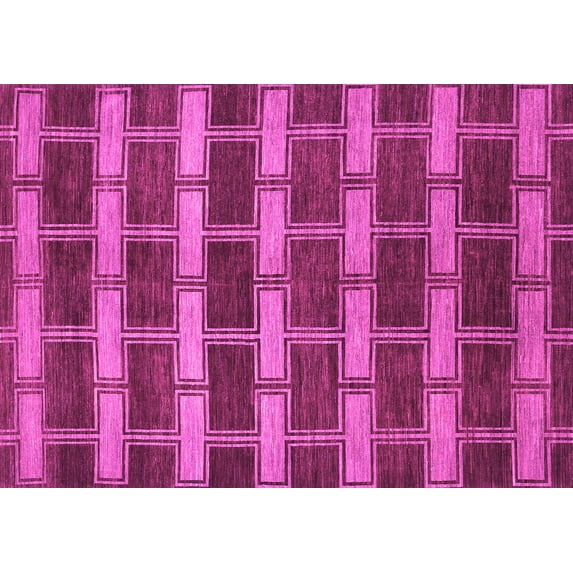 Ahgly Company Indoor Rectangle Abstract Pink Contemporary Area Rugs, 7' x 10'