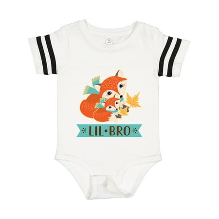 

Inktastic Little Brother Woodland Fox Lil Bro Gift Baby Boy Bodysuit