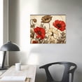 thumbnail image 3 of Nawypu  Red and Brown Flowers Painting on Canvas Vintage Wall Art Bedroom Wall Decor Blossom Floral Picture Home Kitchen Living Room Decoration, 3 of 4