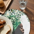 thumbnail image 3 of Sage Green Black Women Round 13 Inch Placemats Set of 8, Spring Eucalyptus Leaves HeatResistant Non Slip Place Mats for Dining Table, Wipeable Braided Kitchen Table Mats for Housewarming, 3 of 9