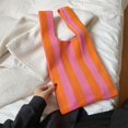 thumbnail image 3 of facefd Sac à Bandoulière pour Femme à Motif Rayé Sac à Main Fourre-Tout pour Femmes Rose Orange, 3 of 8
