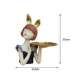 thumbnail image 5 of Girl Statue with Storage Tray Girl Figurine Modern Cute Decorative Key Holder Crafts Resin Girl Sculpture for Wedding Party Table Decor Gift Gray, 5 of 6