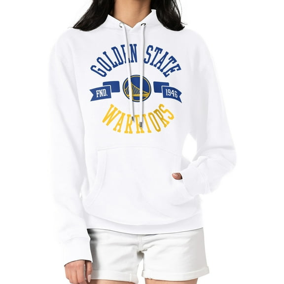 Women's G-III 4Her by Carl Banks White Golden State Warriors City Pullover Hoodie