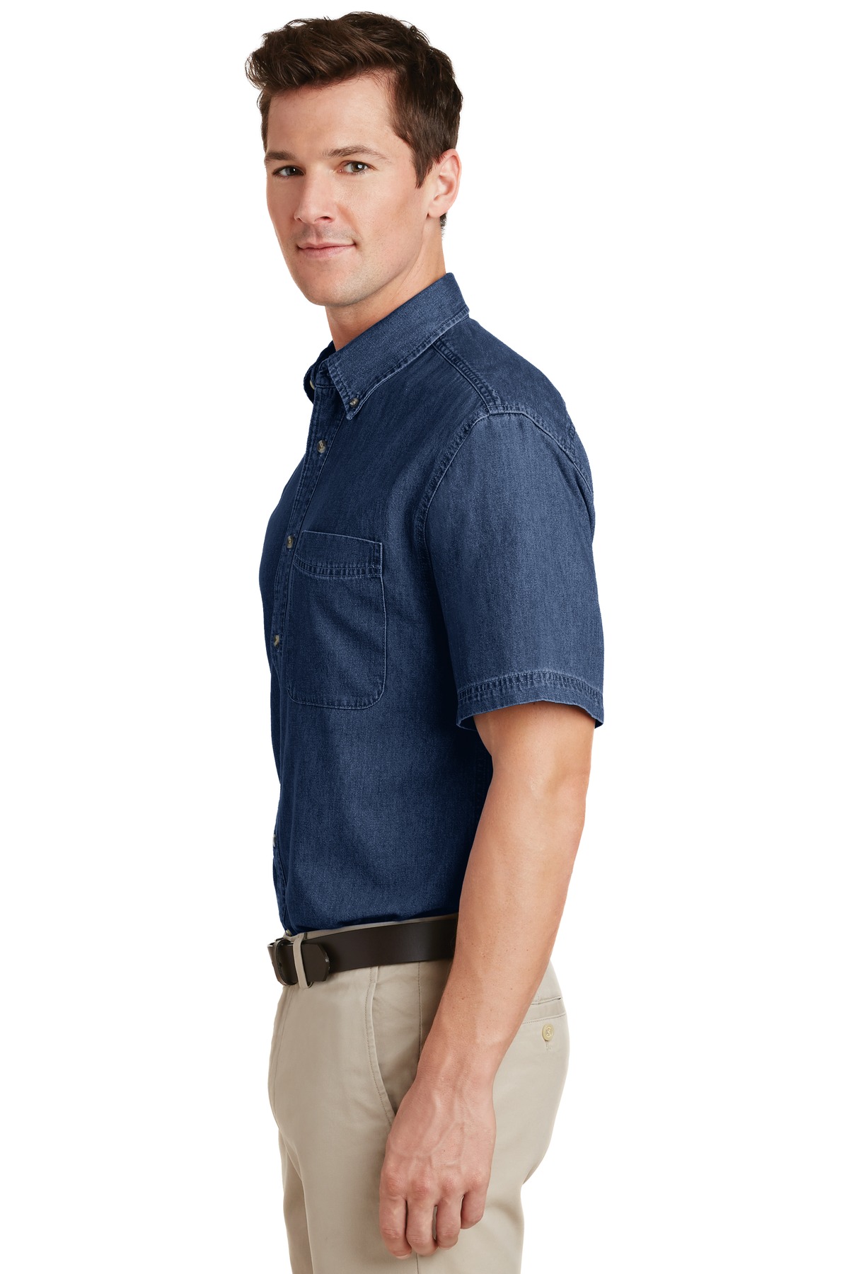 "Port & Company Short Sleeve Value Denim Shirt (SP11) Ink Blue, XL" - image 5 of 6