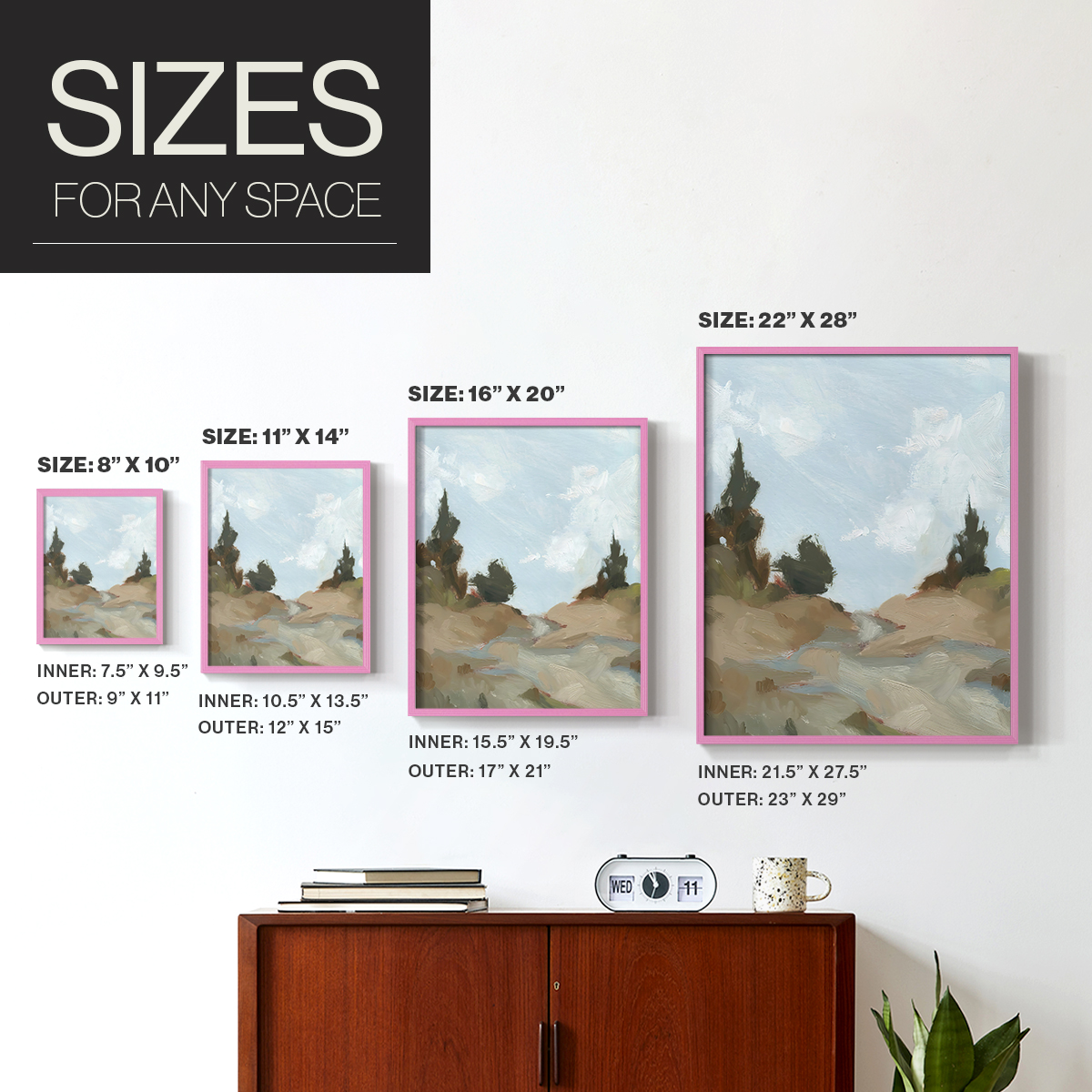 West Fork Hiking Trail I Framed Print in Pink Solid Wood 8 x 10 Framed Print