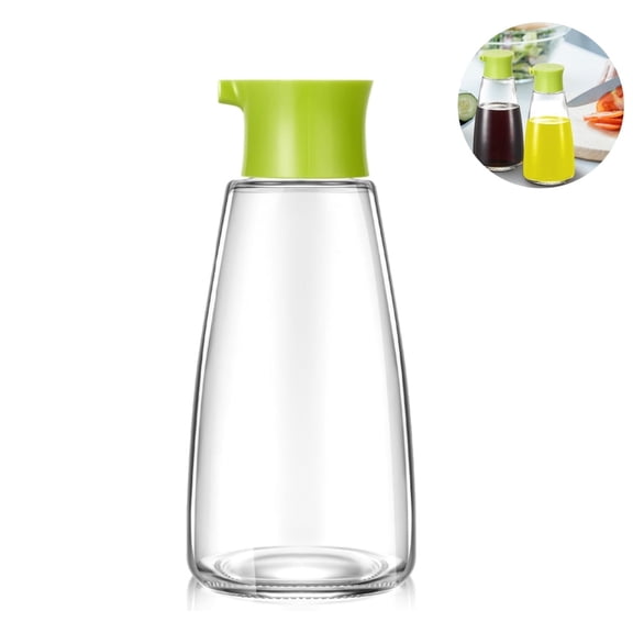 QZS Small Glass Soy Sauce Bottle,9.6oz Leak-Proof Vinegar Dispenser for Cooking,Suitable for Kitchen,Cooking,Barbecue Usage
