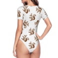 thumbnail image 4 of The Xecao Retro Squirrel Women's Crew Neck Body Suit, a short-sleeved bodysuit and basic swimsuit, both comfort and style for dating and daily life, 4 of 9