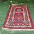 thumbnail image 6 of Muslims Carpet Blanket Prayer Rugs with Tassels Mat 70x110cm Portable Lap Rugs Flower Pattern Kneeling Carpet, 6 of 9