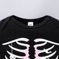 thumbnail image 6 of REDARER Toddler Girls Halloween Winter Jumpsuit Long Sleeve with Hat - Bone Print Bat 2-Piece Outfit,Size:0-3 Months, 6 of 9